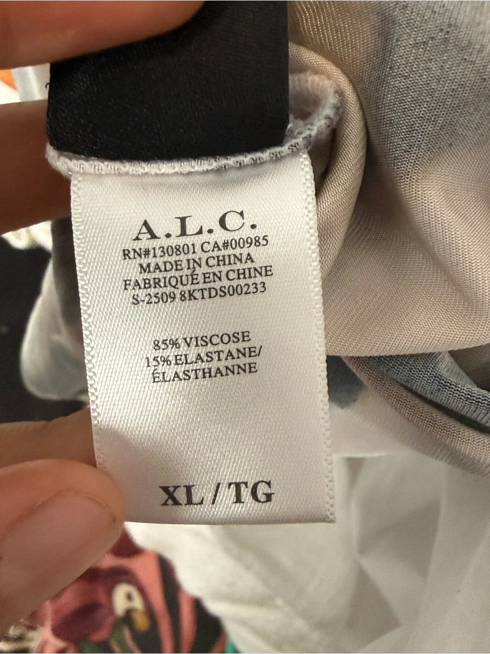 A.L.C. Lia Jersey Printed Maxi Dress Black Camel Abstract Ruched XL $795